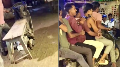 सीट गायब तो स्कूटी पर लगा दी बेंच(फोटो:X-@afjalrajguru)