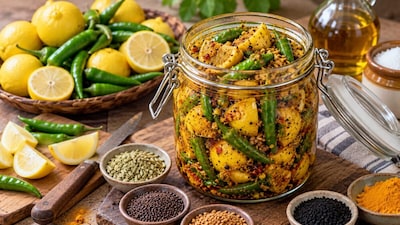नींबू मिर्ची का अचार (इमेज AI)