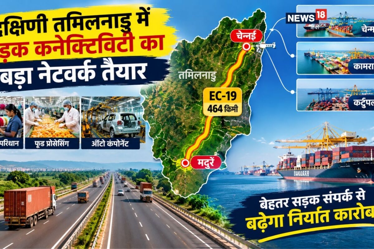 दक्षिणी तमिलनाडु का इकोनॉमिक बूस्टर 464 KM के EC-19 कॉरिडोर से सीधे जुड़ेंगे 3 बड़े पोर्ट