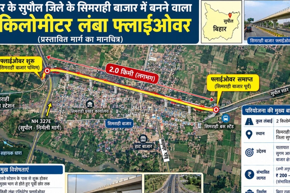 New Flyover : बिहार में बनेगा 2 किलोमीटर लंबा फ्लाईओवर खत्म हो जाएगा बाजार का पूरा जाम