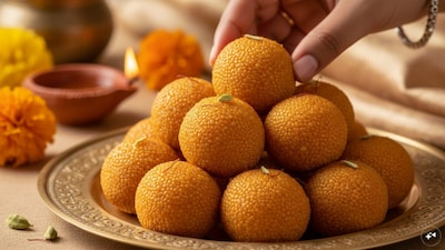 असली और नकली मोतीचूर लड्डू की इन तरीकों से करें पहचान. Image AI