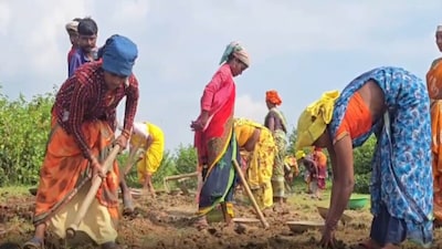 गांव की सड़क बनाने खुद उतरी महिलाएं