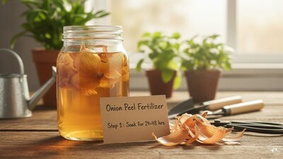 Transform Onion Peels into Potent Fertilizer for Abundant Flowers in Your Garden.