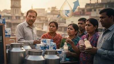 इंदौर में बढ़े दूध के दाम (AI तस्वीर)