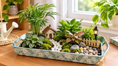 पुरानी ट्रे से बनाएं खूबसूरत Mini Garden (Image-AI generated)
