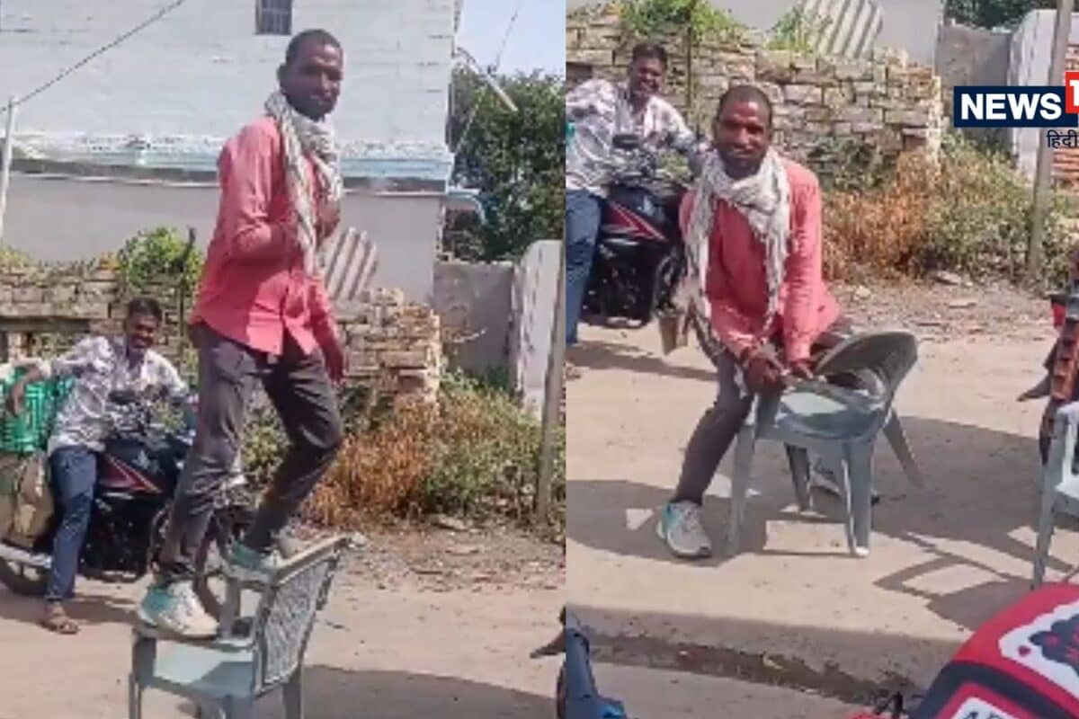 ये देखो ऐसे! ऐसे… कुर्सी बेचने का ऐसा तरीका देखा है? पहले चढ़ा, फिर कूदा और आखिर में जो किया, खुद देखिए