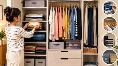 Wardrobe में जगह बढ़ाने के आसान तरीके (Image-AI generated)