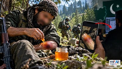 गोली लगने से हुए जख्म के इलाज के लिए आतंकी शहद का इस्तेमाल कर रहा था. (एआई इमेज)