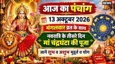 Aaj Ka Panchang 13 October 2026: Know Auspicious Timings on Navratri Day 3 and Tuesday Fast.