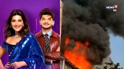 मुंबई फिल्म सिटी में आगे लगने का वीडियो वायरल. (फोटो साभार: IMDb/Instagramviralbhayani)