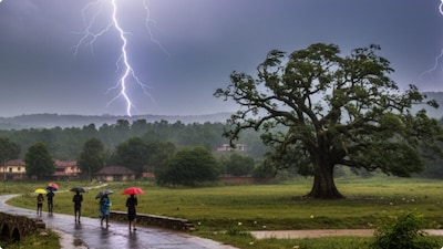 झारखंड के 13 जिलों में बारिश का अलर्ट ( एआई फोटो )