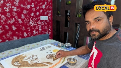 Gandhi Jayanti: Ujjain Family Creates Bapu's Portrait from Grains, Delivers Unique Message.
