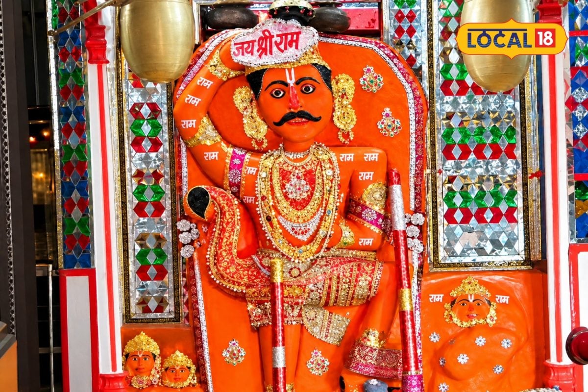 Rajasthan's Unique Temple Features Dancing Hanuman with Moustaches and Coconut Offerings
