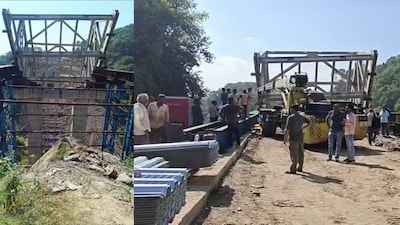 हमीरपुर जिले में कोली-नादौल के बीच फोरलेन बन रहा है और इसी में लोहे का पुल भी बनाया जा रहा था.