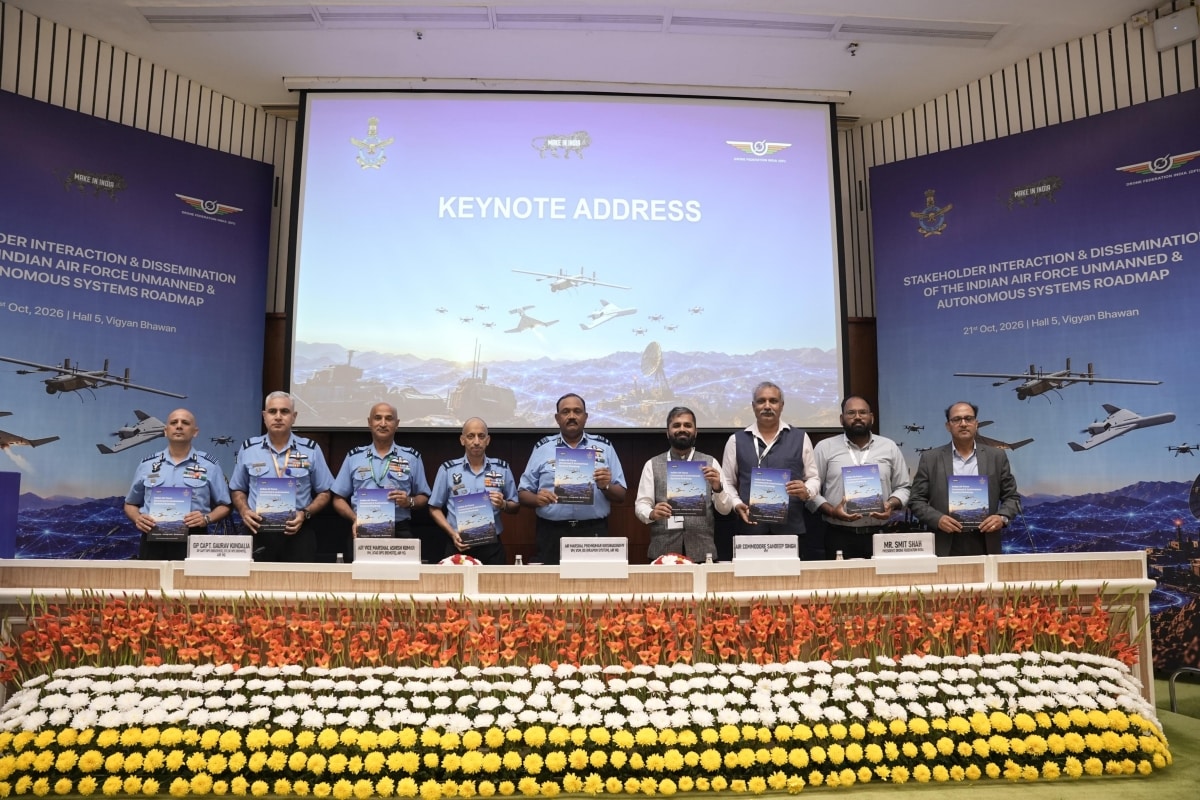 भारतीय वायुसेना ने 21 अक्टूबर 2026 को नई दिल्ली के विज्ञान भवन में इंडस्ट्री आउटरीच प्रोग्राम आयोजित किया. (Photo : Ministry of Defence)