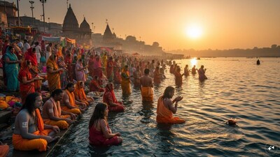 कार्तिक माह में पवित्र नदियों में स्नान करते हैं. (Photo: AI)
