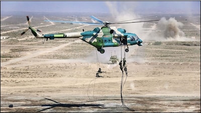 Russian and Chinese military on the Xibu / Interaction2021 exercise conducted today at the Qingtongxia training ground, China | Source: @mod_russia