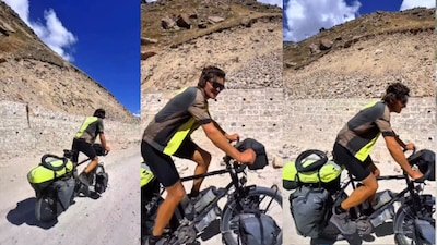62 साल का फ्रांसीसी शख्स साइकिल से घूम रहा भारत(फोटो:Instagram-@the0.1percentclub)