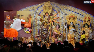 Grand commencement of Durga Puja with Mahashashti at Belur Math.