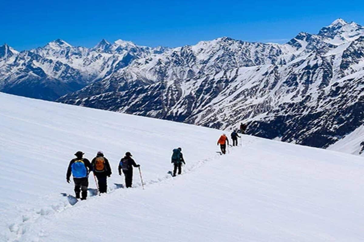 केवल सींग ही दिखाई देहिमाचल प्रदेश के रूपिन पास में तीन फीट बर्फबारी में 2000 भेड़ बकरियां दबीं रेस्क्यू टीम मौके पर पहुंची