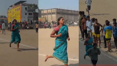 Jharkhand Woman Runs for Home Guard Job in Saree and Barefoot
