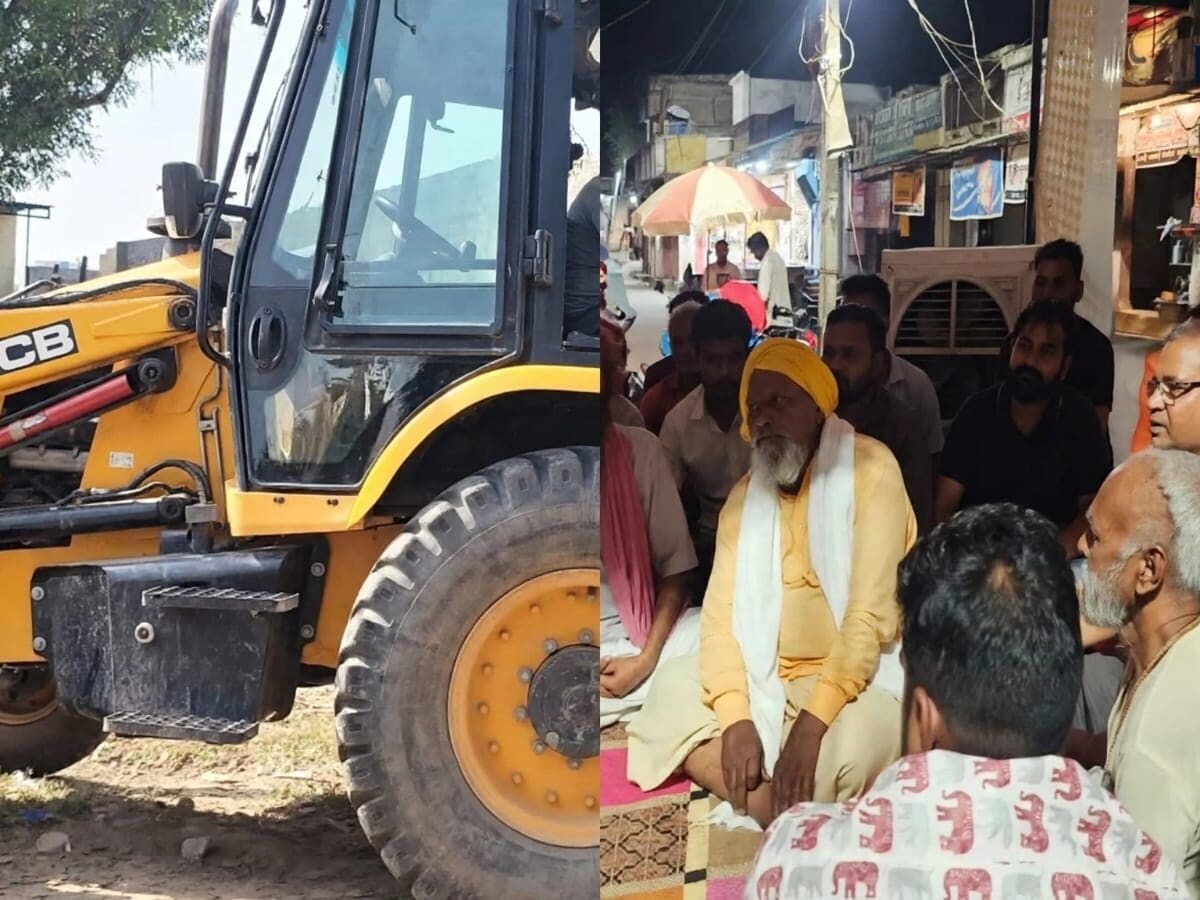 Jaipur News: मठ की जमीन पर कब्जे से मनोहरपुर में बवाल, ग्रामीणों ने रुकवाया निर्माण, संत के साथ धरने पर बैठ... - News18 Hindi