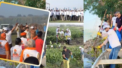 दिल्ली में यमुना की सफाई के लिए शुरू हुए महाभियान में एक दिन में 35 हजार लोगों ने 76000 किलो से अधिक कचरा साफ किया है. (Image: @p_sahibsingh)
