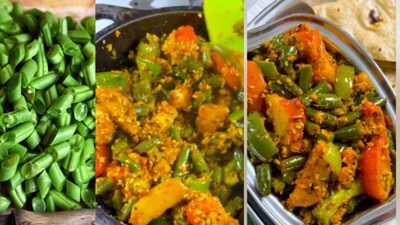आलू-बीन्स की चटपटी रेसिपी. (Screengrab-dharmis kitchen)