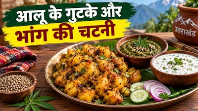 आलू के गुटके और भांग की चटनी बनाने की आसान रेसिपी (इमेज AI)