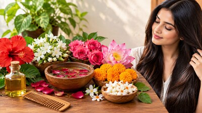 बालों के लिए गुड़हल समेत 6 फूल, जानें फायदे (इमेज AI)
