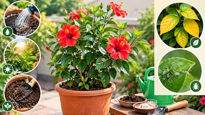 Hibiscus Plant Care: पीले पत्तों की 5 वजहें (Image-AI generated)
