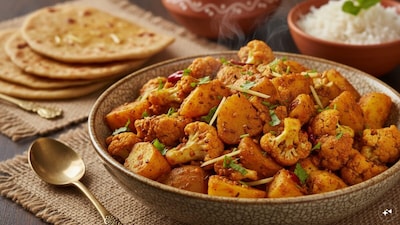 आलू गोभी की स्वादिष्ट सब्जी. Image AI