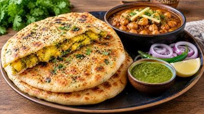 बिना तंदूर नरम आलू कुलचा बनाने की आसान रेसिपी  (इमेज AI)