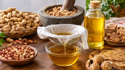 Homemade Peanut Oil: बिना मशीन ऐसे निकालें तेल (इमेज AI)
