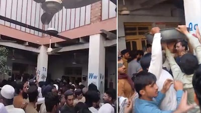 पाकिस्तान में स्कूल की छत गिरी. क्रेडिट-X.