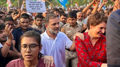 राहुल गांधी के धरना प्रदर्शन में कोई भी दलित और मुस्लिम नेता नहीं दिखा.