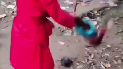 3. परिहार के महादेव पट्टी श्मशान घाट में बच्चों को हवा में घुमाता तांत्रिक