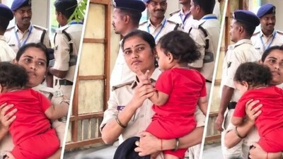 Heartwarming photo of a female constable on duty with her baby goes viral