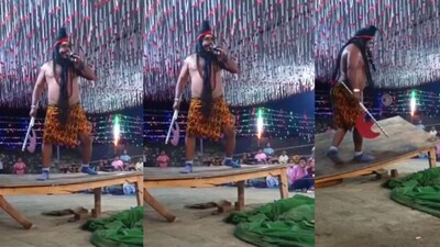 Viral Video: Man Playing Parashurama Breaks Stage with Powerful Acting