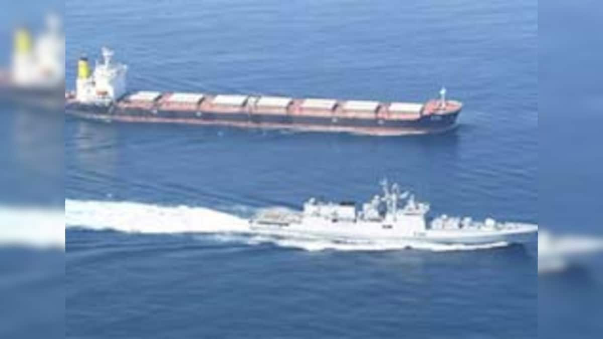 Indian warship exchanges fire, pirate ship in flames