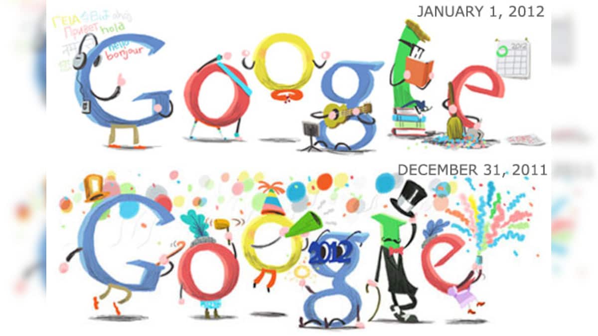 Google doodles New Year's Day