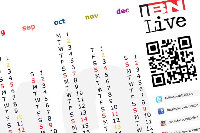 Calendar 2012 with holidays, list of Indian festivals and holidays - News18