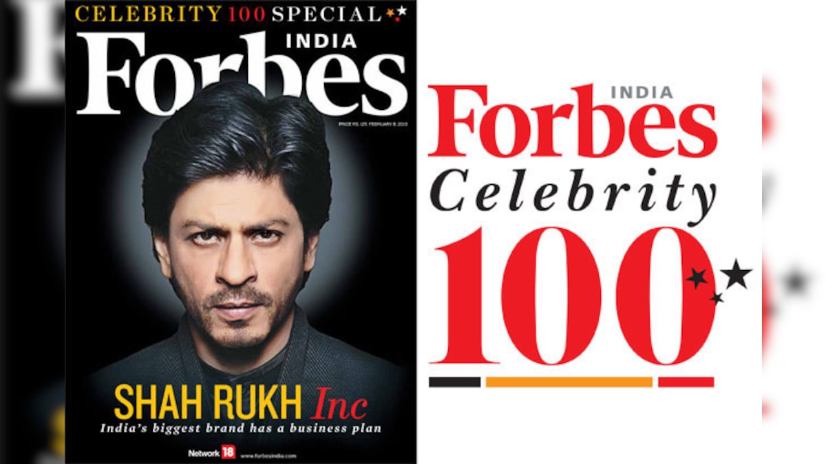 Shah Rukh tops Forbes India's 'Celebrity 100' list