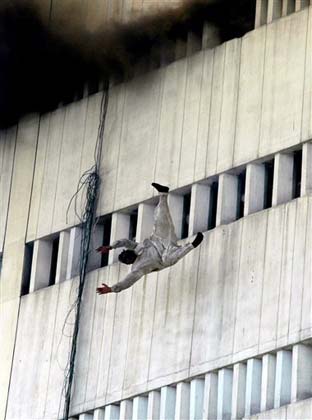 Horrific photos of people plunging to their deaths trying to escape a