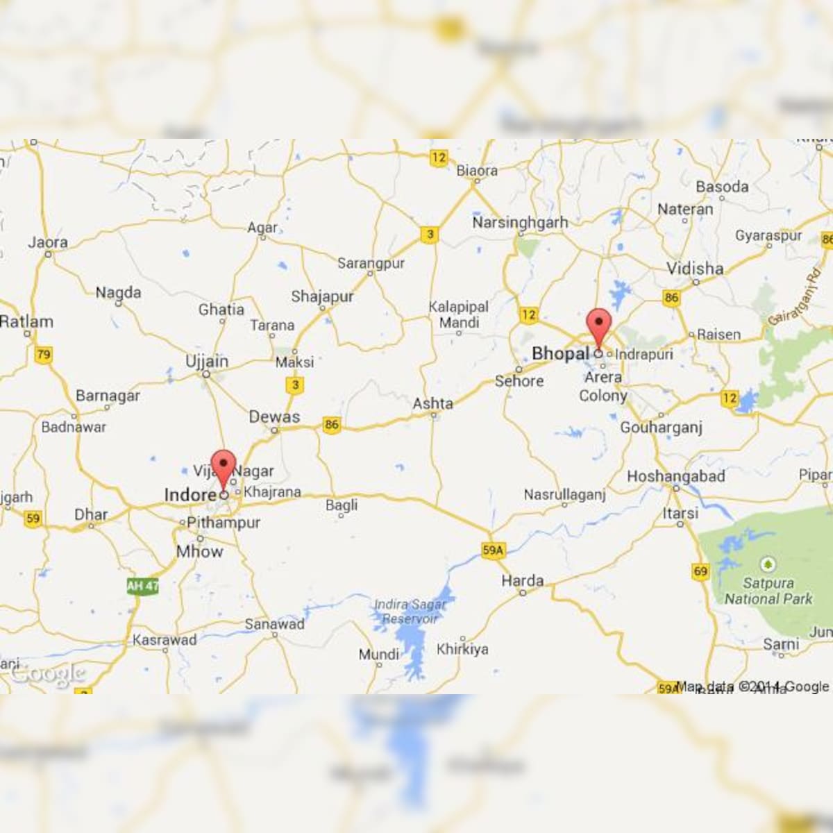 Bhopal To Indore Map 3 Killed In A Trolley-Car Collision On Bhopal-Indore Highway