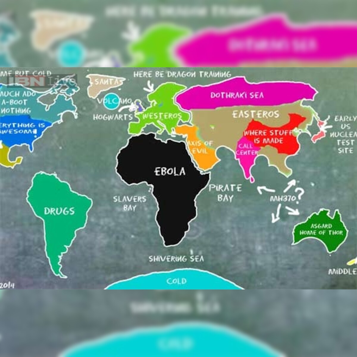 World Map According To Americans Photo: Someone Made A Map Of How Americans See The Rest Of The World And  It's Awesome! India Is A Landmass Called 'Call Centre', By The Way