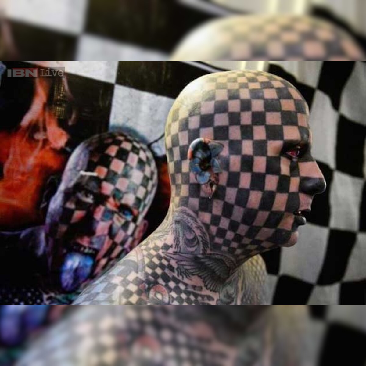 I like to be unique': Tattooed from head to toe, 'Chess' was a star  attraction at the first International Tattoo Convention in Peru