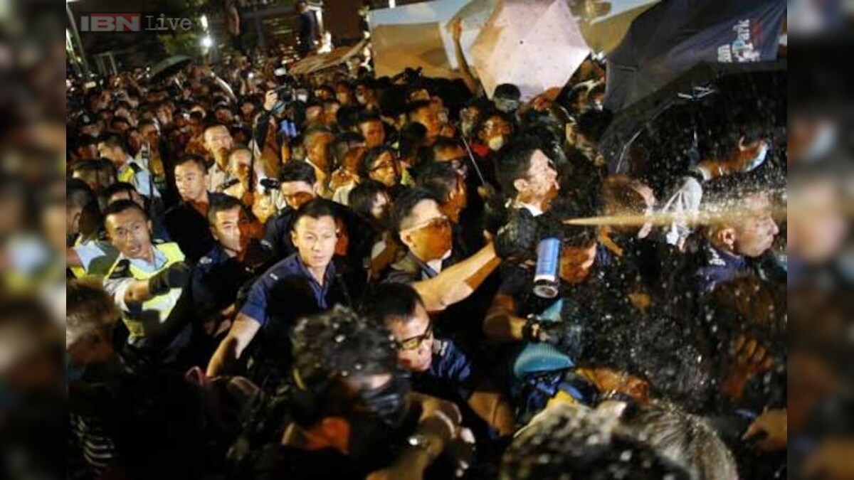 Hong Kong Police pepper sprays protesters, China blocks BBC's website