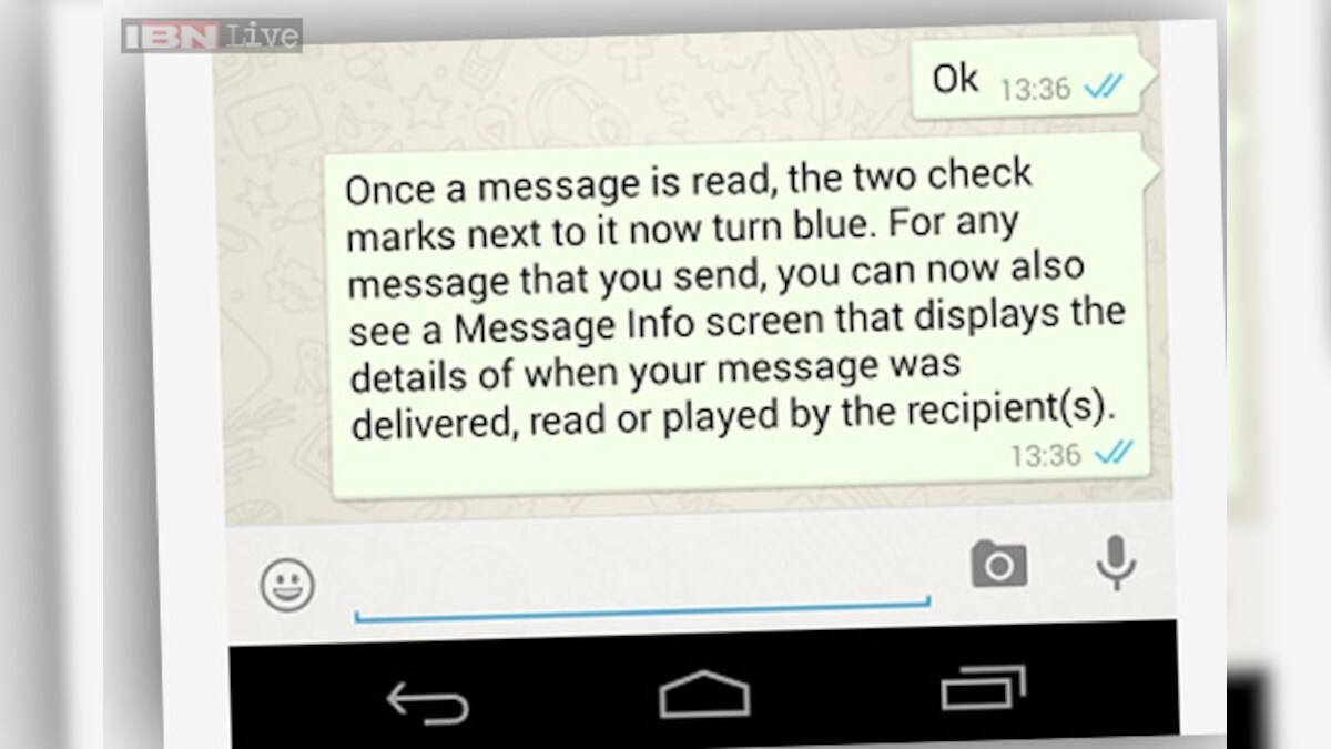 WhatsApp updated with new 'blue check marks' feature; lets users know