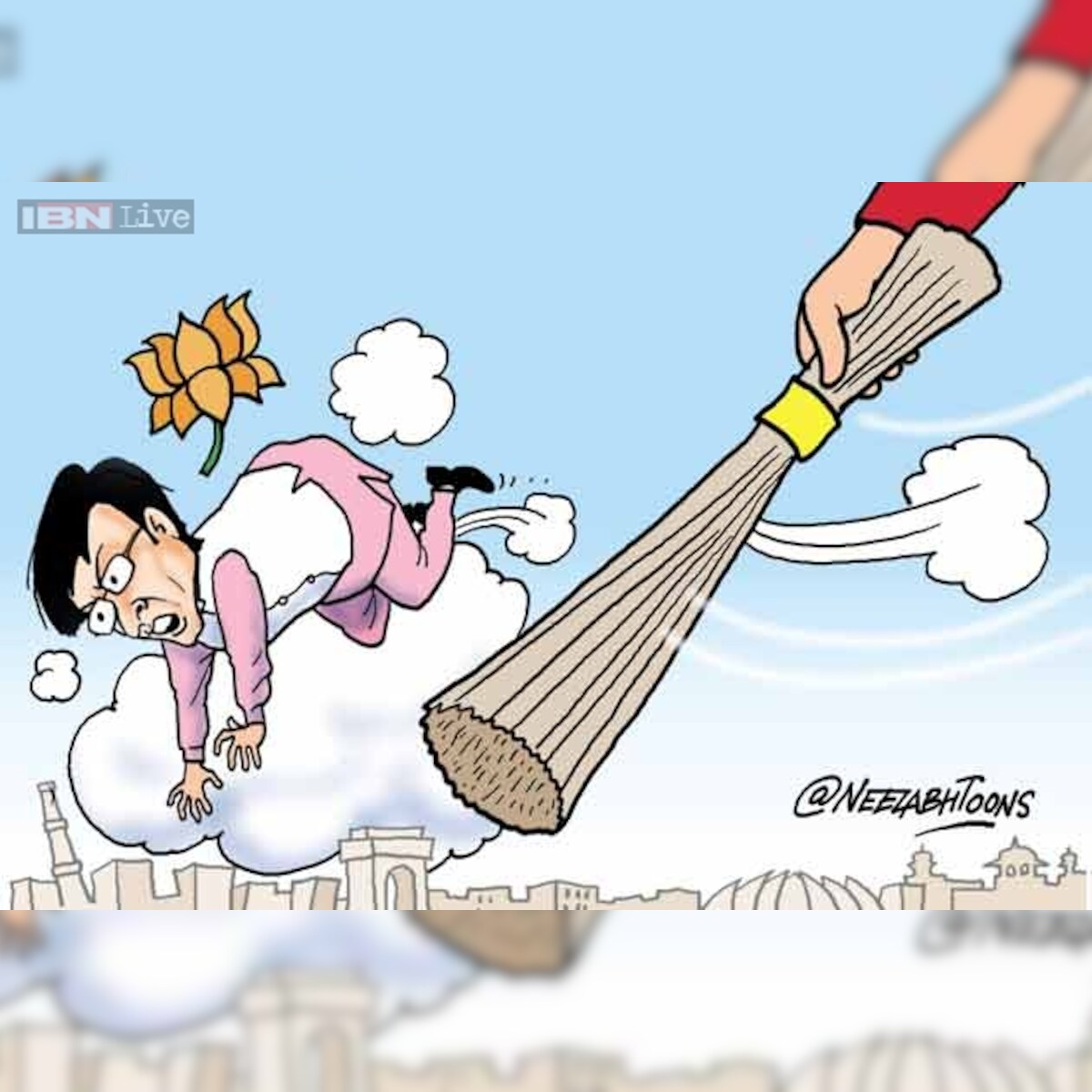 Cartoon of the day: AAP's broom sweeps Delhi Cartoon of the day: AAP's broom sweeps Delhi